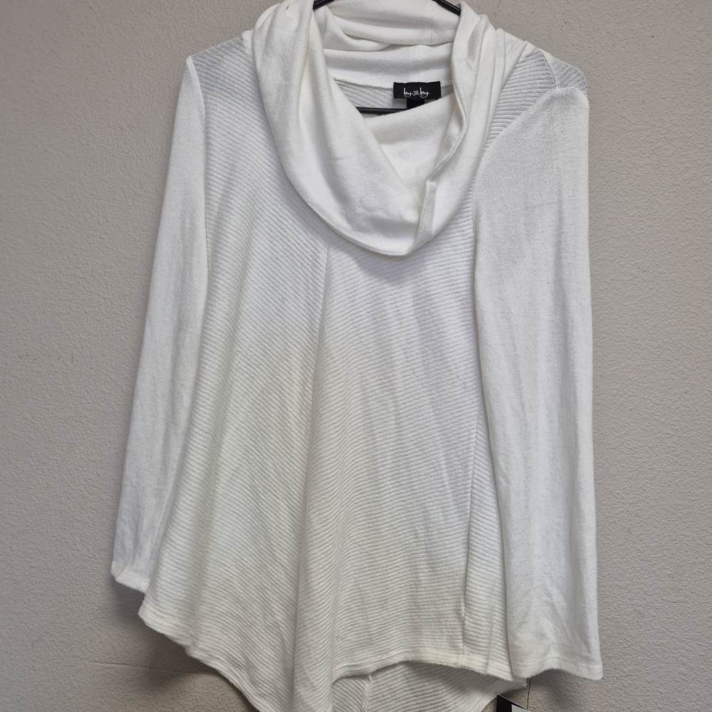 Kaktus Soft White Cowl Neck Sweater